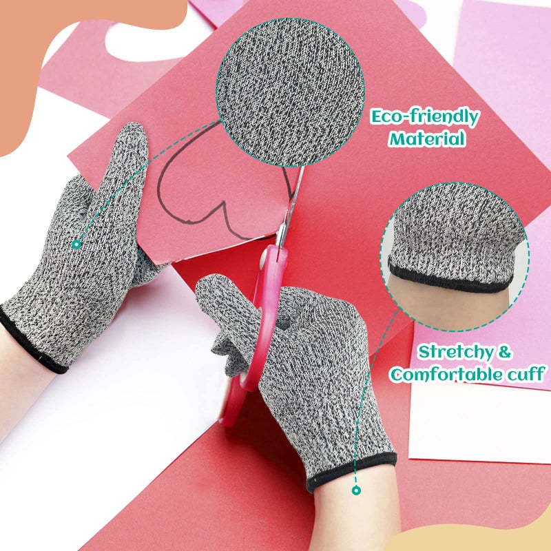 Evridwear Cut Resistant Gloves for Kids 10-13 Years  Level 5 Protection Cutting Gloves Food Grade for Cooking  Whittling  Wood Carving  Gardening and DIY - Image 4